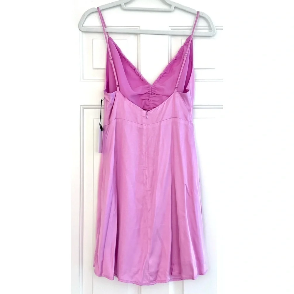 NWT Astr the Label Ruched Mini Slip Peony Dress in Pink - Size S